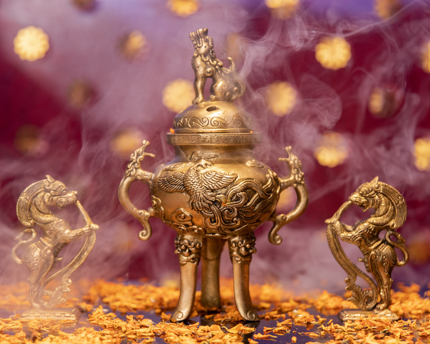 Brass Dhoop Dhani with Lid with its intricate design, crafted with pure brass and functionality