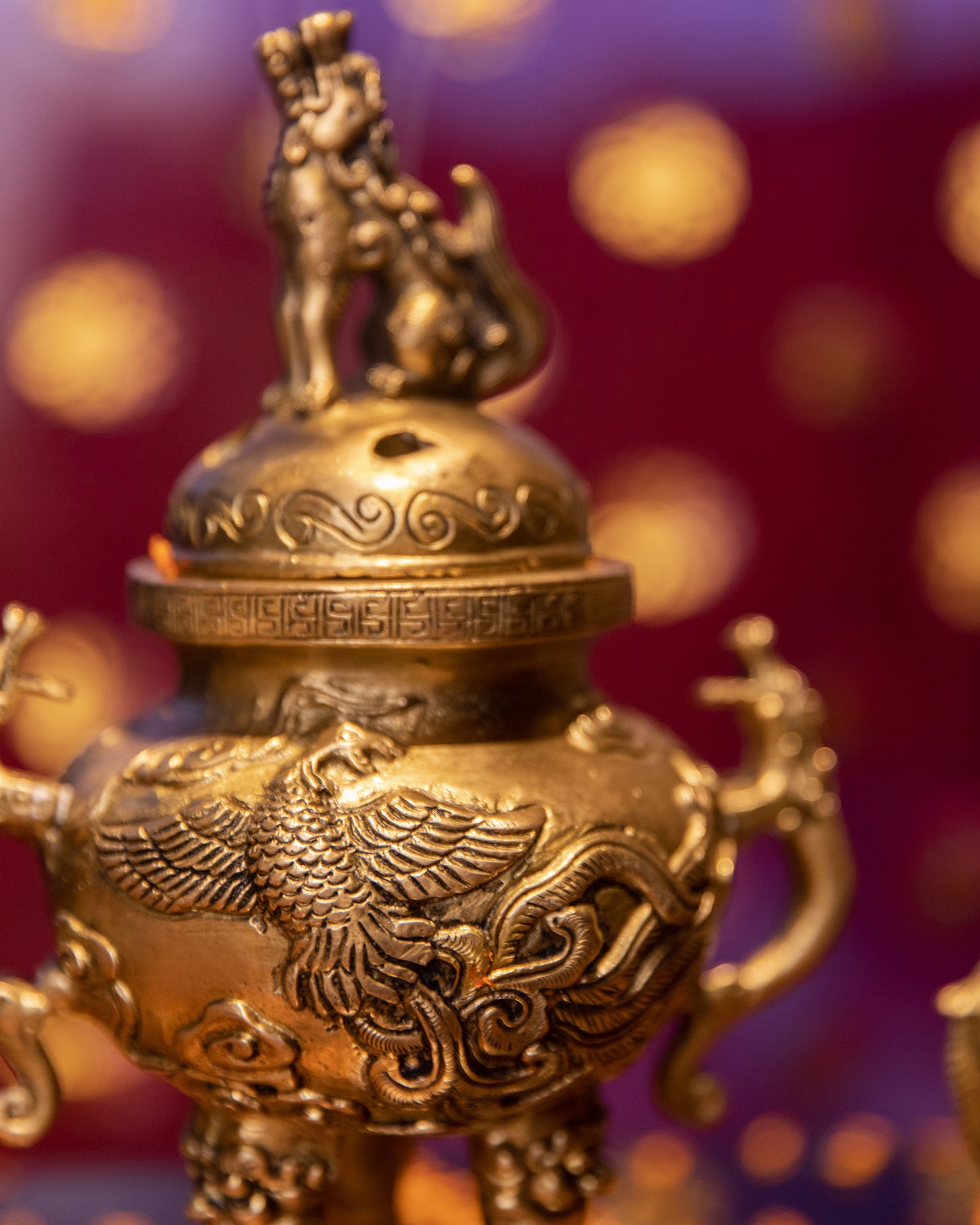 Brass Dhoop Dhani with Lid with its intricate design, crafted with pure brass and functionality