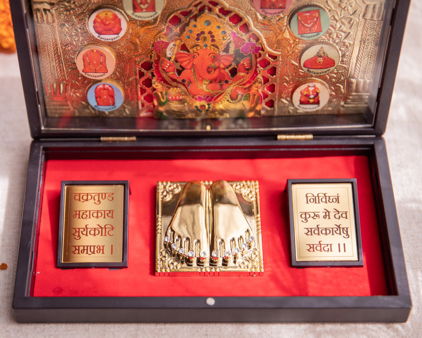24K Gold Foil Lord Ganesha Pooja Box