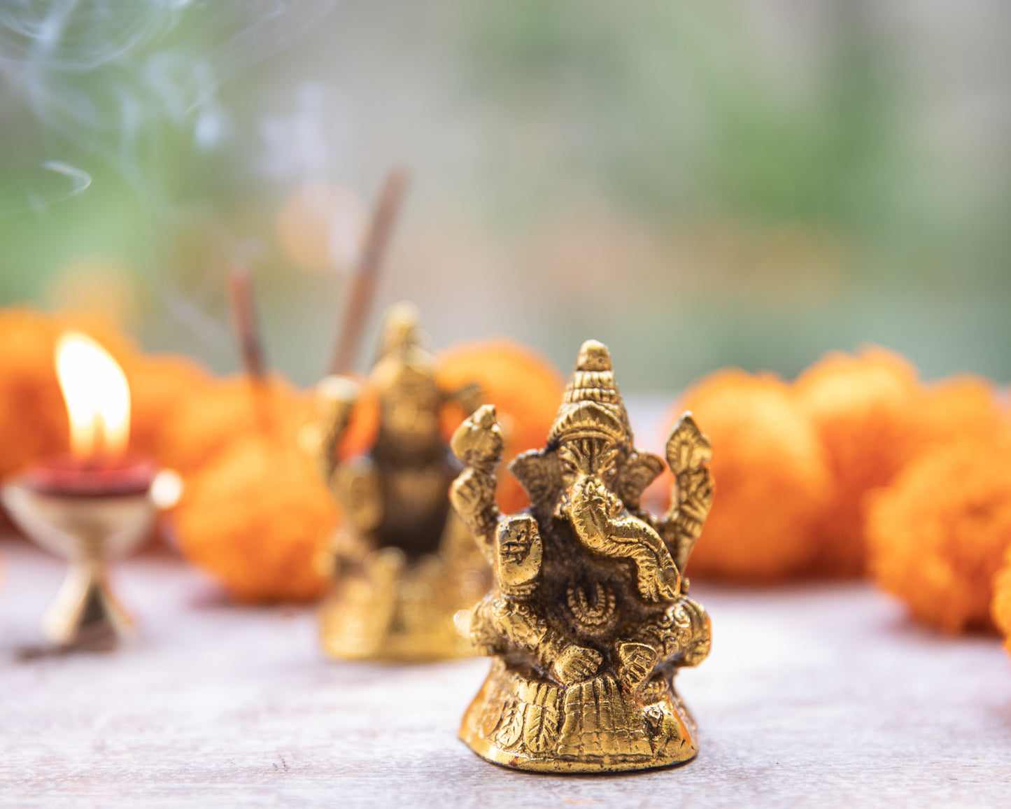 Brass Ganesh and Lakshmi