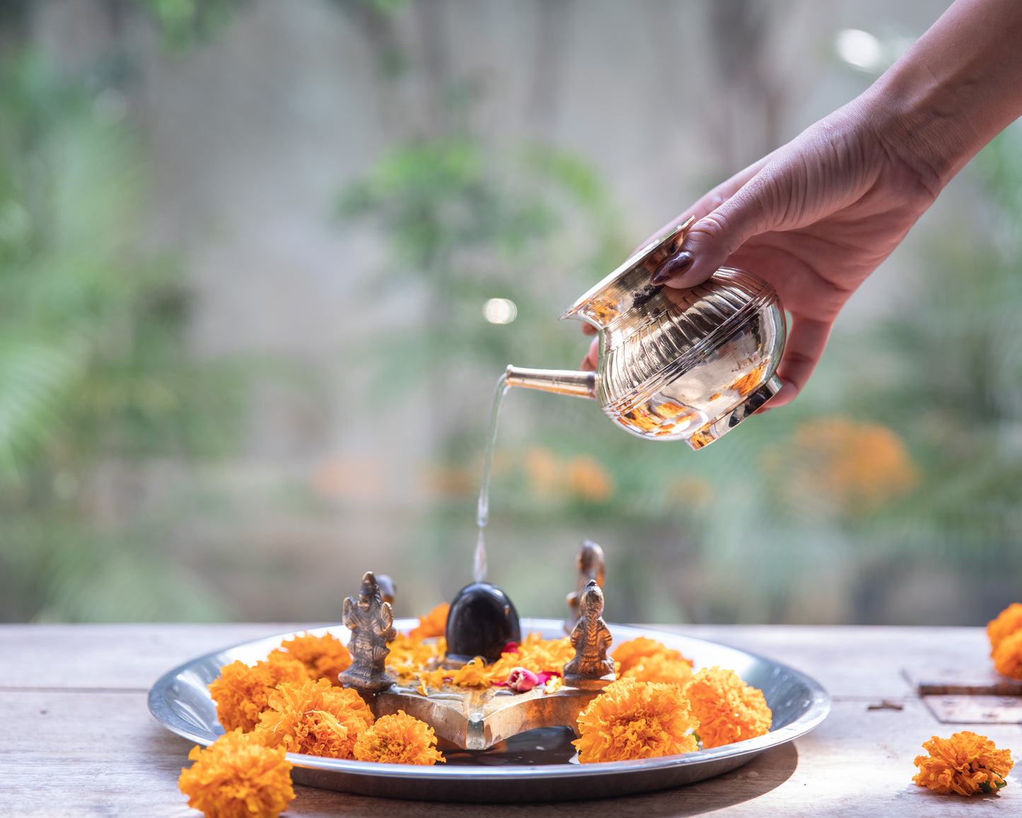 This beautifully crafted Brass Panighara is designed for the purpose of performing Abhishekam.