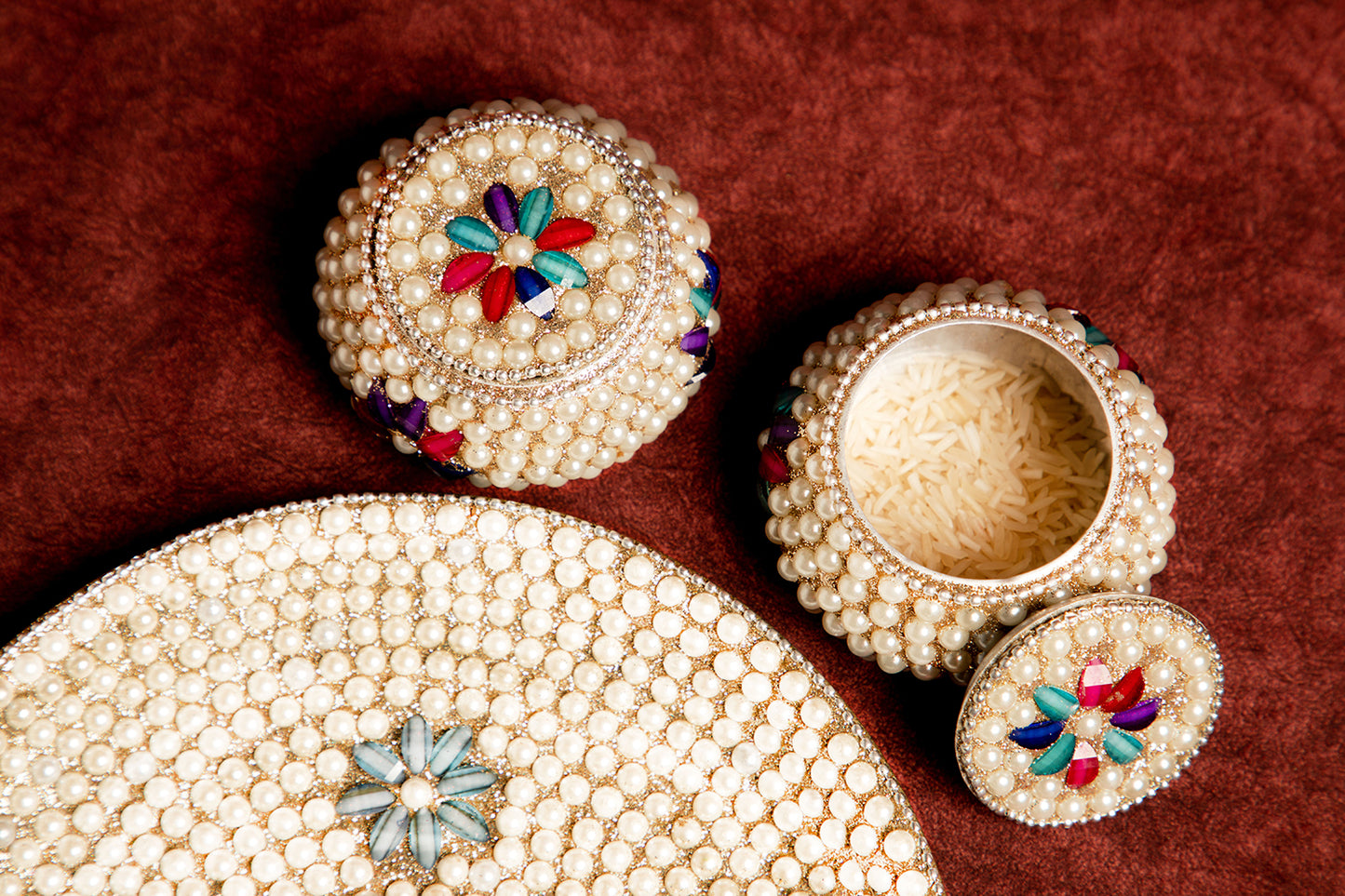 Pearl Thali with Dabbis