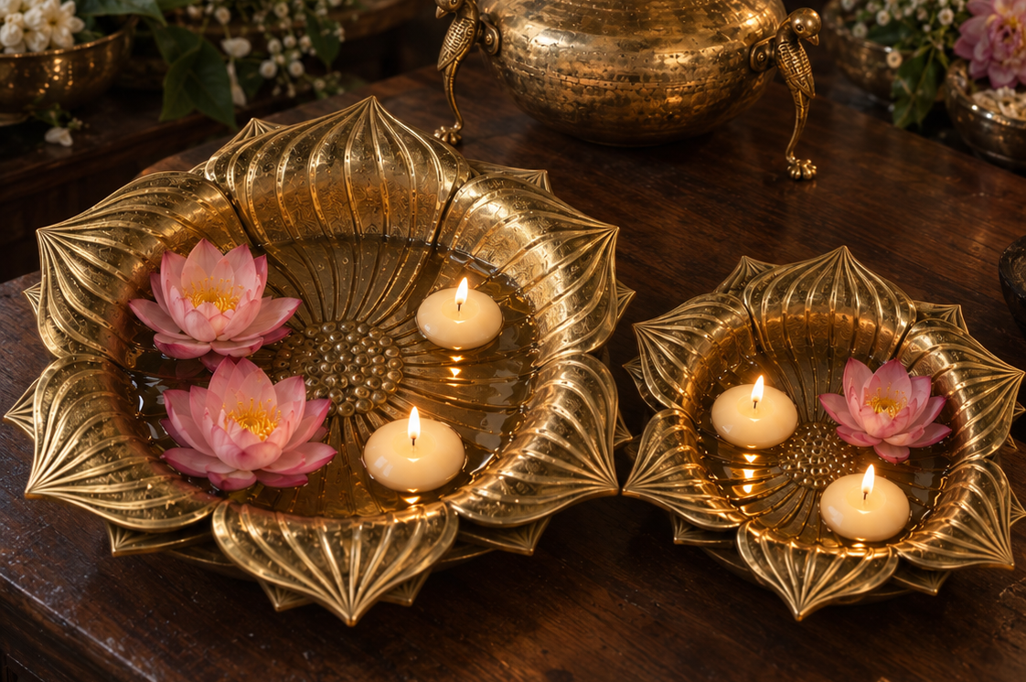 Inspired by the lotus, a symbol of purity, grace, and new beginnings, these urlis brings quiet ceremony into the home. Each bowl unfolds in layered, pointed petals, every one finished with fine fluted ridges and delicate hand-etched detailing.