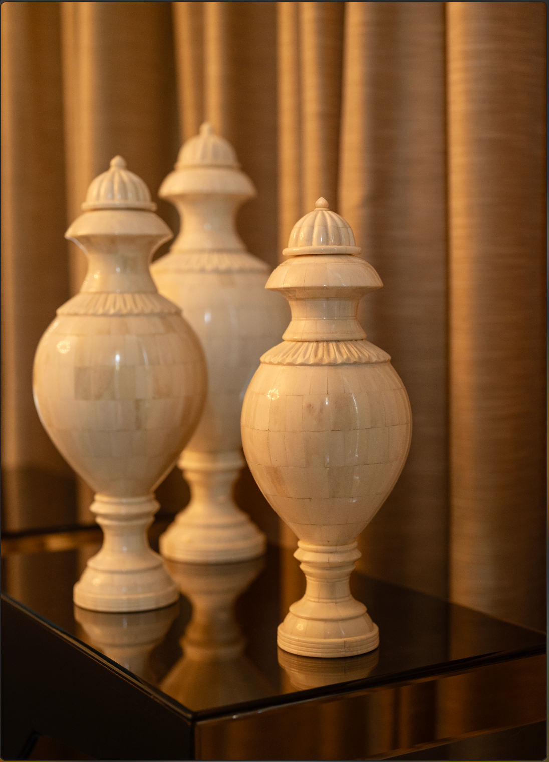 Each pot is meticulously handcrafted from high-quality camel bone and wood, showcasing intricate designs and natural textures that reflect the rich heritage of artisanal artistry.