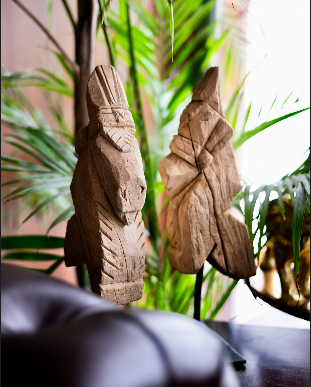 Hand-carved from salvaged wood, Ādya (आद्य) — meaning the original, the primal — captures the timeless strength of the horse in an abstract, totem-like form. Its raw carving and minimal detailing strip away ornamentation, leaving only the essence of power, endurance, and grace.