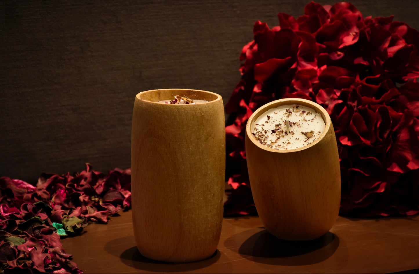 With the goodness of rose petals shining through the scent, these candles are handmade with love and are delightful to the senses.