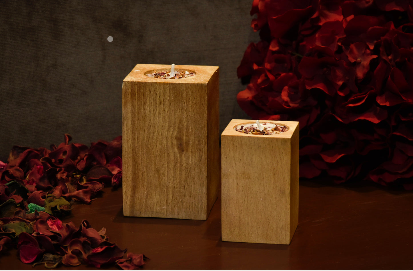 With the goodness of rose petals shining, these candles are handmade with love and are delightful to the senses.