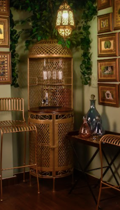 A Bar For Home, Made With 100% Brass With Storage.