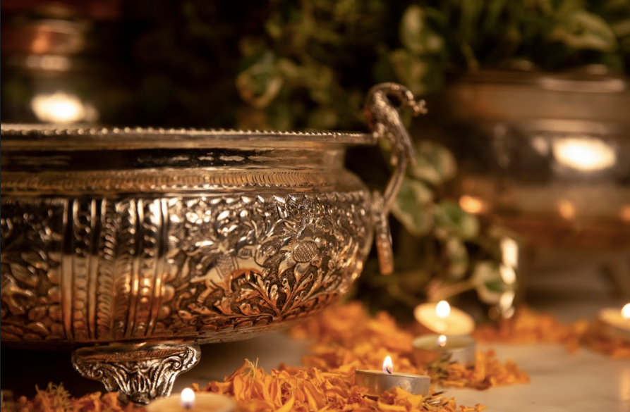 A Silver Urli, Made of aluminium, coated with silver plating.