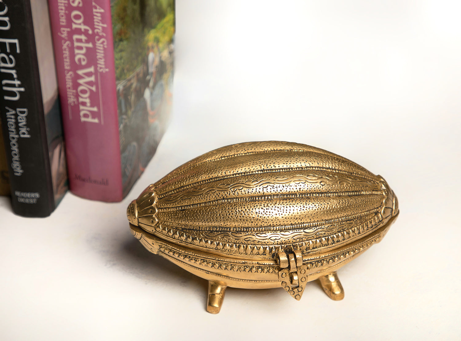Crafted from high-quality brass, this box boasts a lustrous finish that showcases the beauty of the metal.