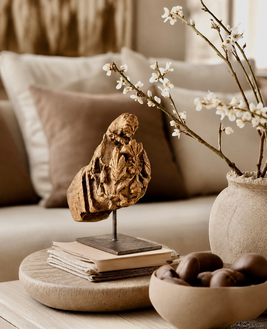 Rūpa Shilp – Wooden Sculptural Fragments (Horse & Flower)