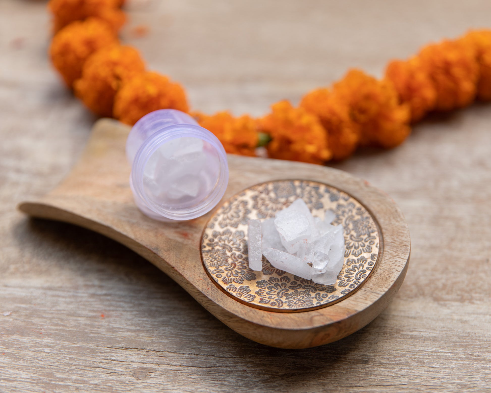 Kapur/Camphor is lit and used in hawan ceremonies, aarti, and other forms of worship