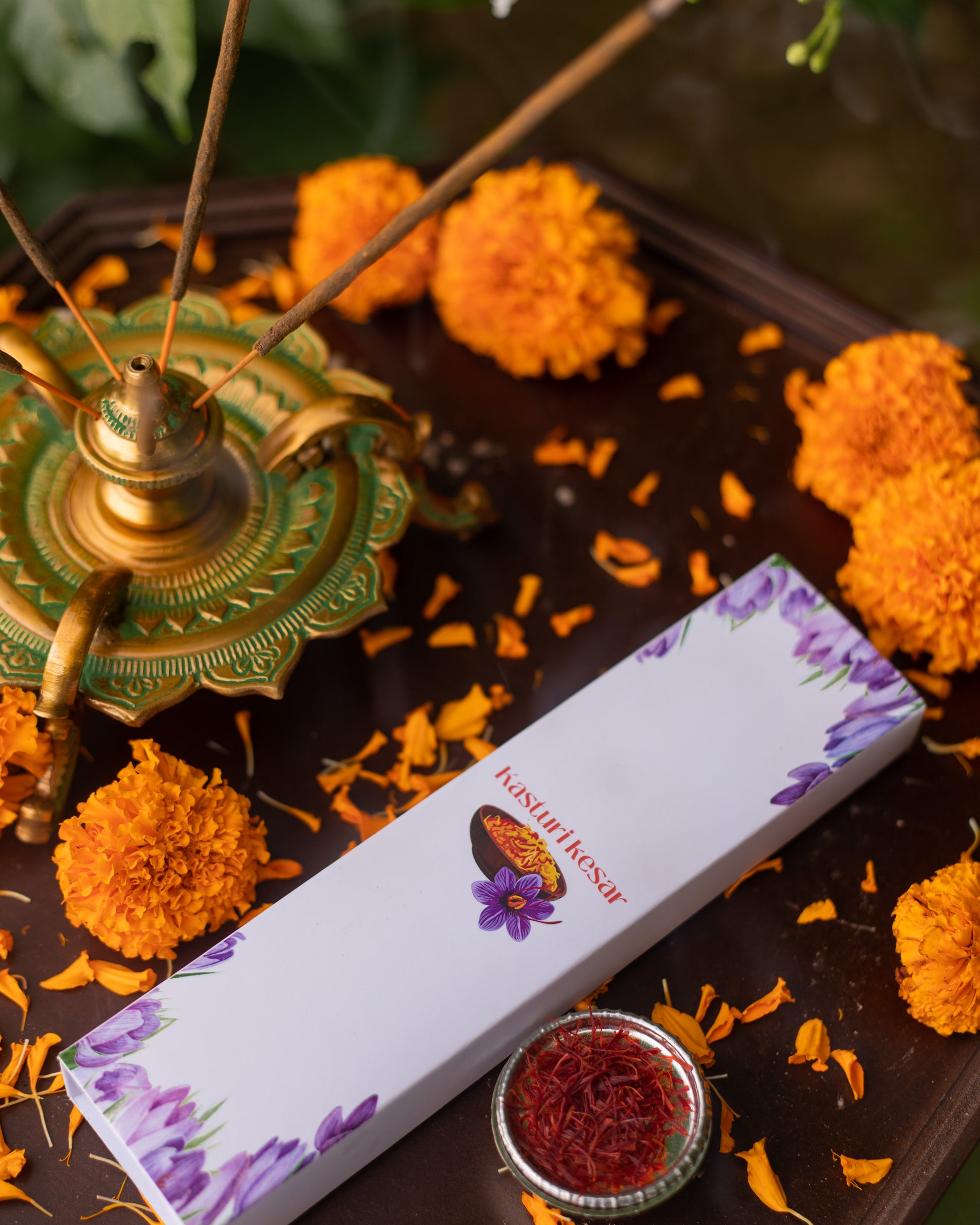 One of the most essentials ingredients in any pooja, Agarbatti / incense sticks are available in lavender, gulab, kesar kasturi, chandan, mogra