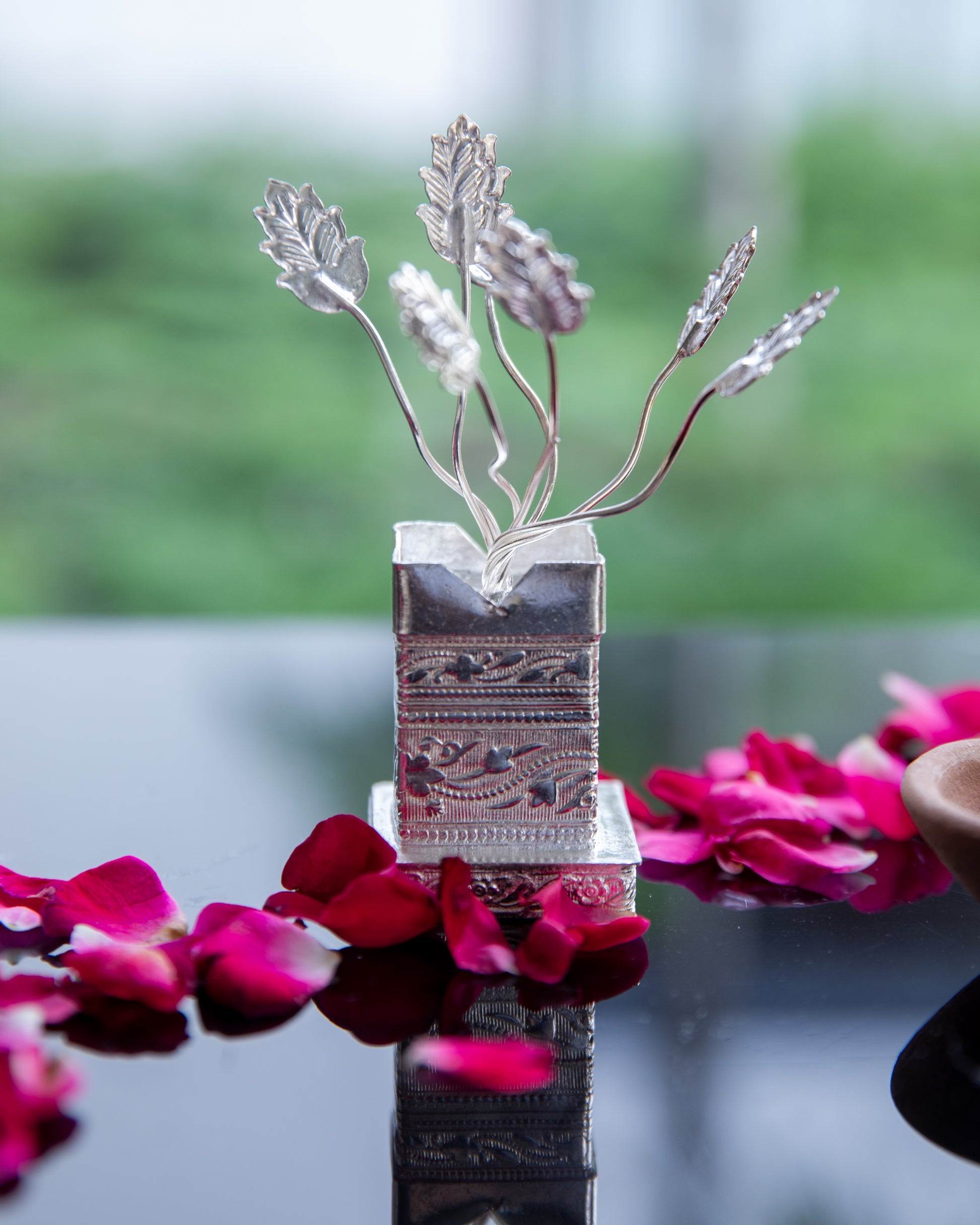 can we keep silver tulsi plant inside the house Tulsi Plant Aastha Pooja Essentials LeelaTheStore Home Decor