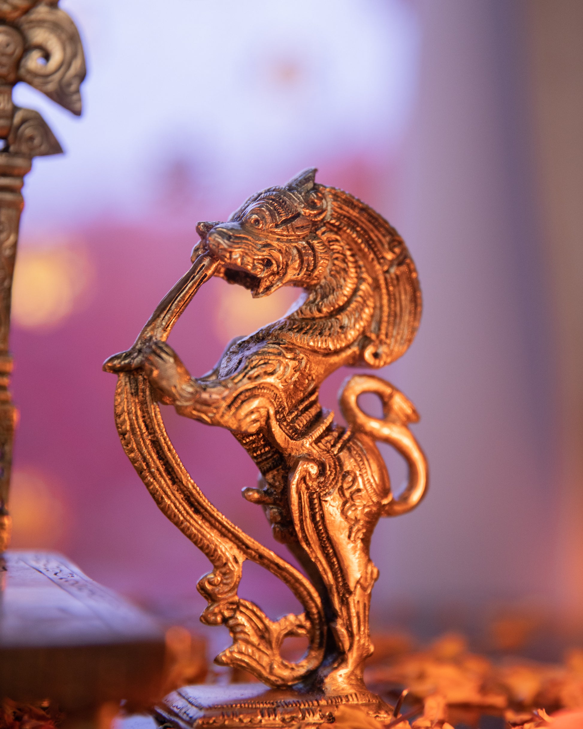 Brass Lions Guard Statues handcrafted by skilled artisans using Pure Brass