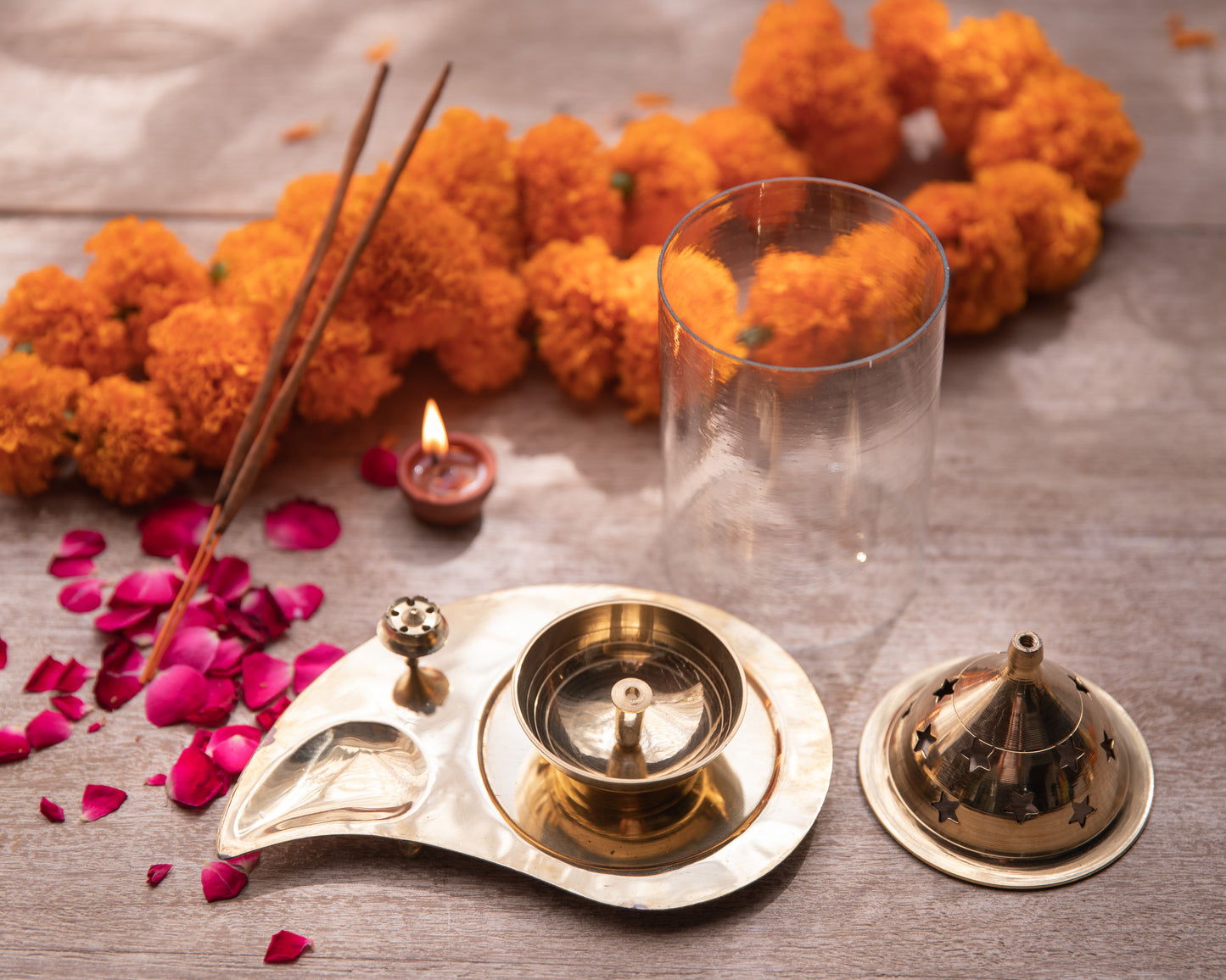 Our Agarbatti and Diya Stand - a versatile and aesthetically pleasing accessory that enhances your sacred space with convenience and elegance.