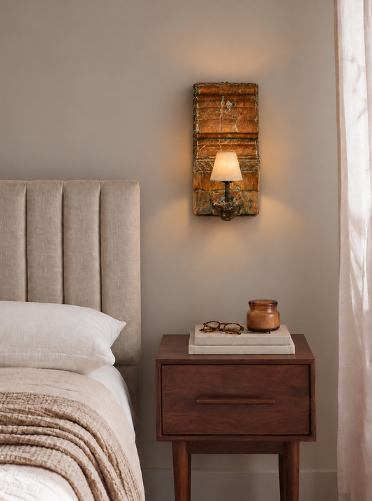 Crafted from salvaged wooden corbels, the Heritage Corbel Lamps blend history with functionality. Available in two sizes, these versatile pieces can be wall-mounted or styled on tables and consoles as statement accents.