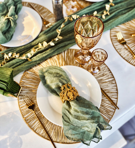 Gilded Rosette Napkin Rings