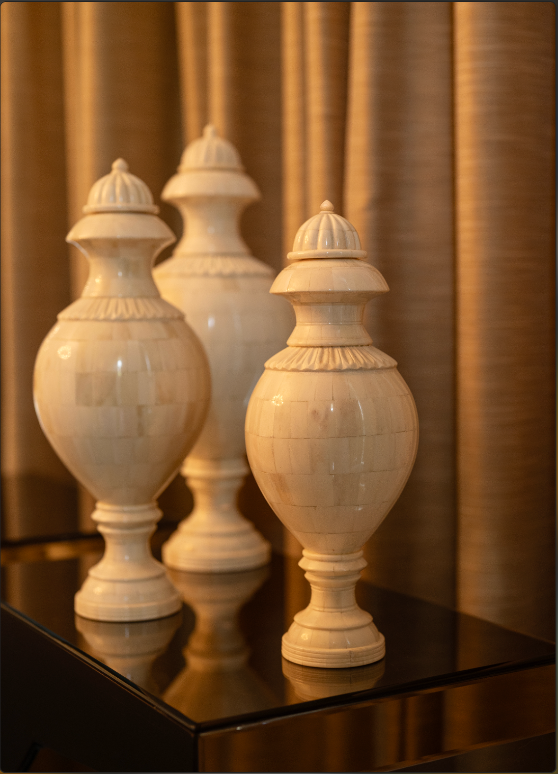 Each pot is meticulously handcrafted from high-quality camel bone and wood, showcasing intricate designs and natural textures that reflect the rich heritage of artisanal artistry. 