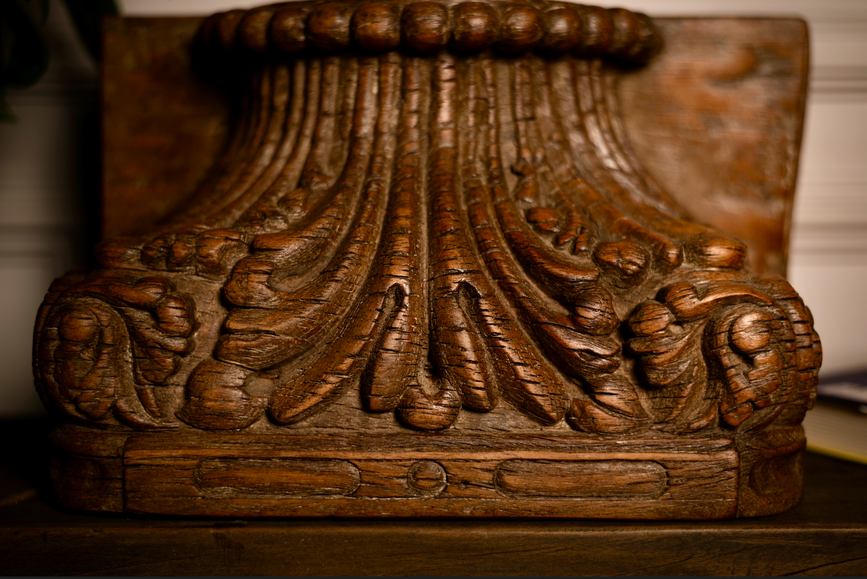 Hand-carved from solid reclaimed wood, the Padma Stambh Candle Pedestal is a statement of timeless grandeur. Its fluted, lotus-inspired detailing and natural aged finish recall fragments of temple architecture, carrying with them a sense of stillness and strength. 