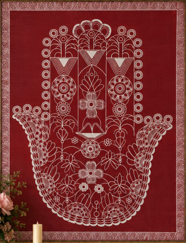 This piece is rooted in Aipan, the ritual folk art of Kumaon in Uttarakhand. For generations, women in the hills have drawn Aipan on floors, walls and doorways to invite blessings into the home. Aipan art, Kumaoni folk art, Uttarakhand handmade wall art.