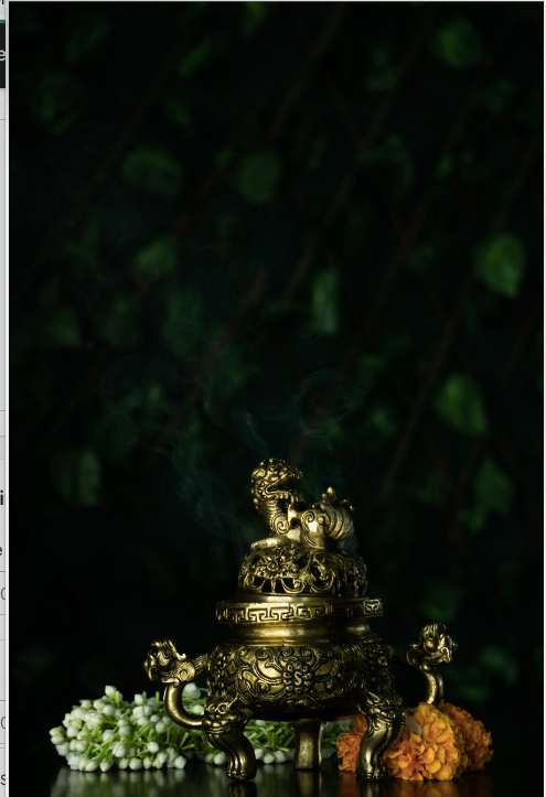 A brass incense burner with an antique gold finish to decorate your home this diwali