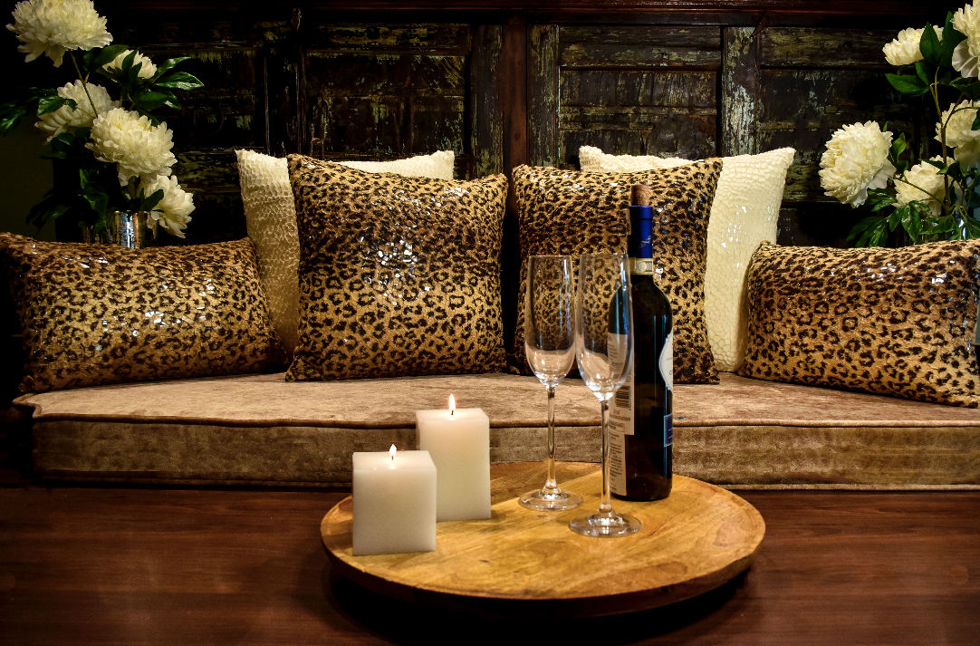 A Leather Cushion in an animal print