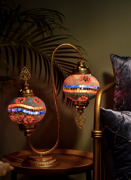 Mosaic Turkish Lamp - Pink