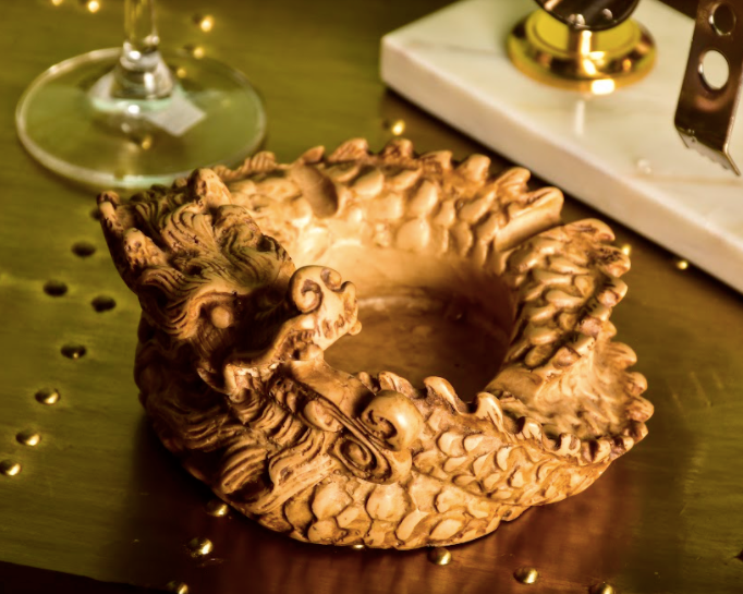 A Dragon Shaped Ashtray Made With Marble Dust.