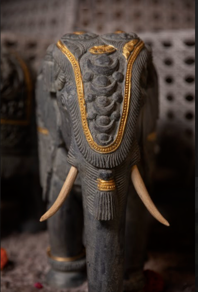 Made With Mango Wood, The Imperial Elephant Showpieces are Hand Carved to resemble elephants as part of the royal entourage 