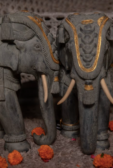 Made With Mango Wood, The Imperial Elephant Showpieces are Hand Carved to resemble elephants as part of the royal entourage 