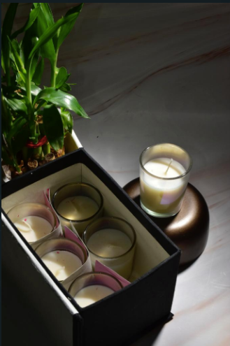 Shot Glass Candles Are Made of Soy Wax. Available in various colours White