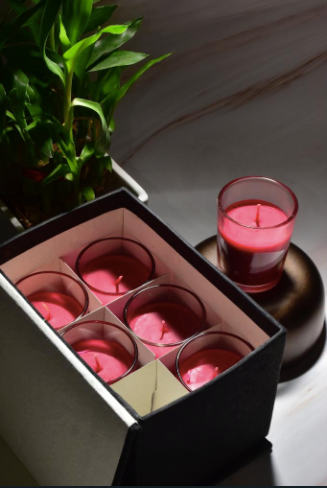 Shot Glass Candles Are Made of Soy Wax. Available in various colours Pink