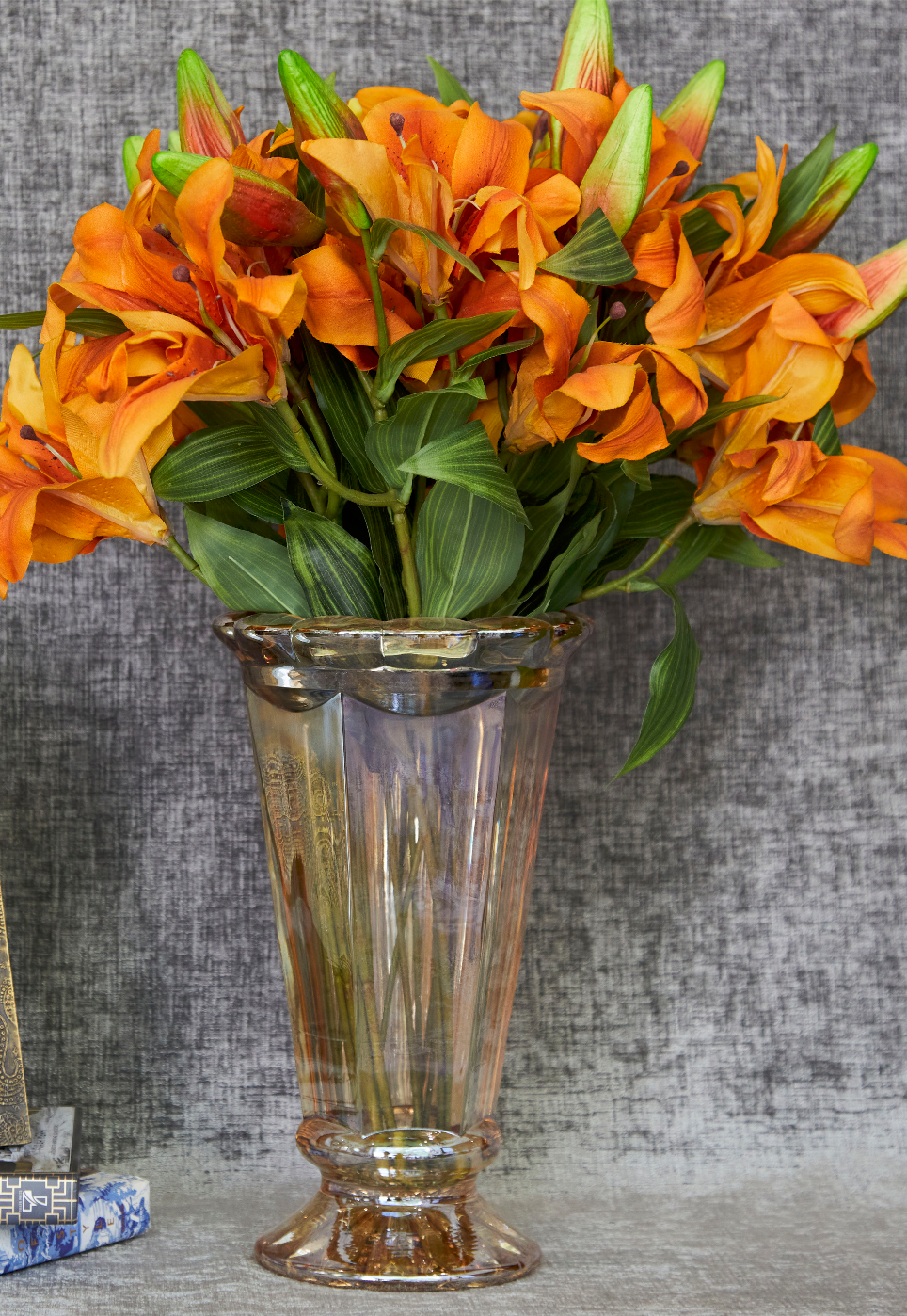 A Glass Vase Made With State Of The Art Glass In A Peach Colour 