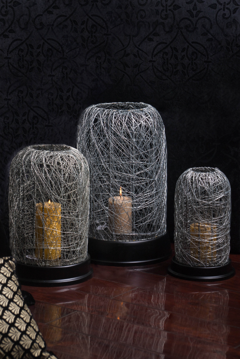 A collection of stunning & subtle candle stand set, made with recycled wires.